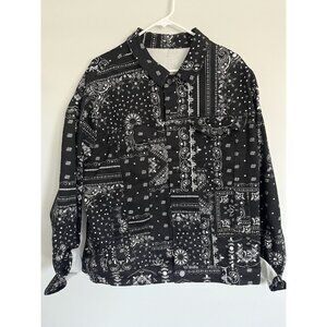 Men’s Fashion Nova Black White Bandana Xl Jacket